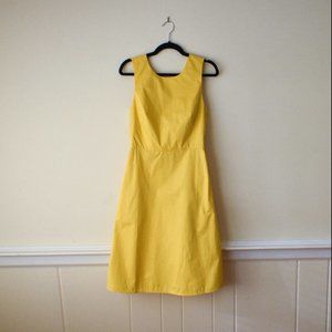 Everlane, The Clean Cotton Twist-Back Dress Size 8, Buttercup Yellow